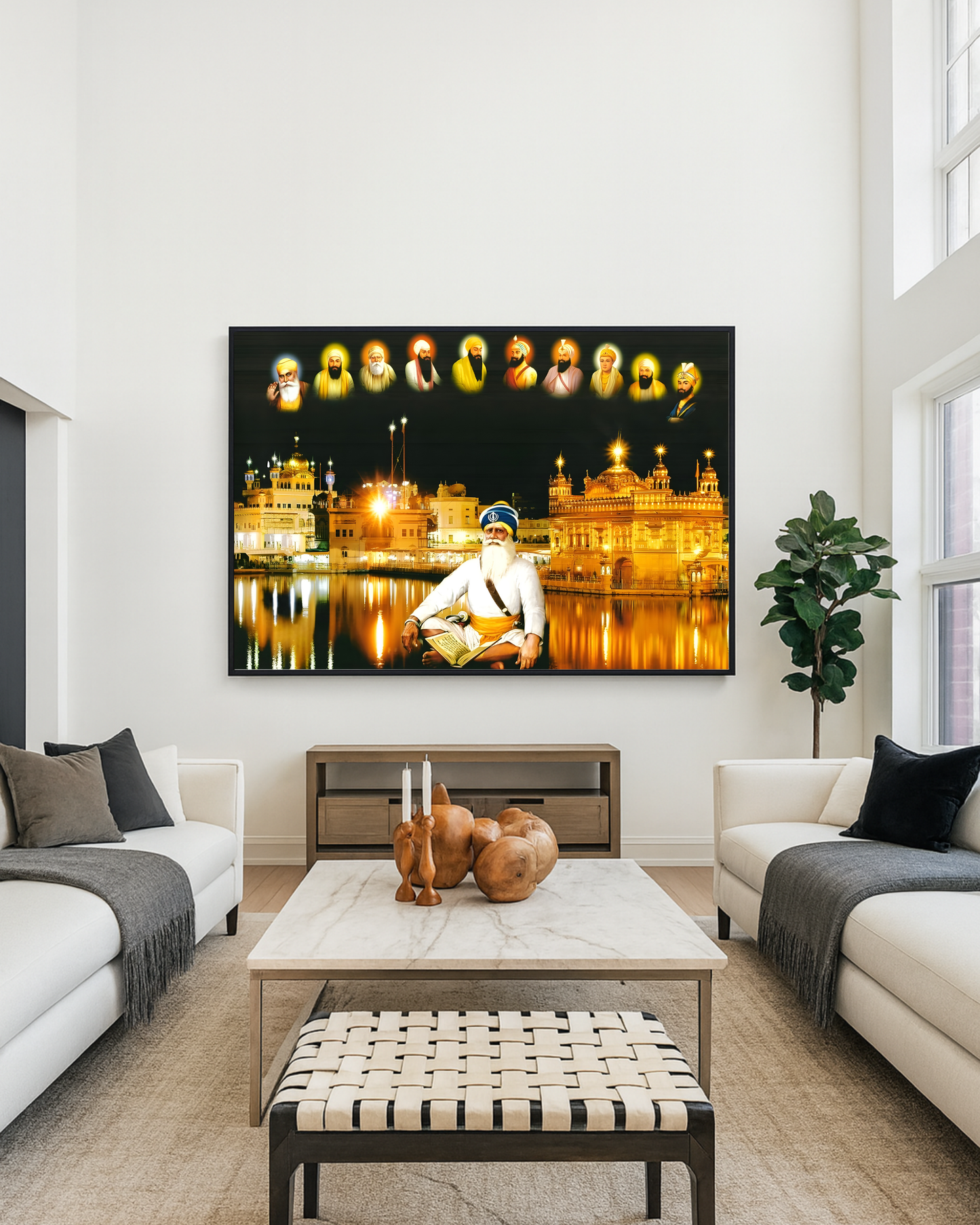 #15 Baba Deep Singh Ji With 10 Sikh Guru's Wall Art Poster