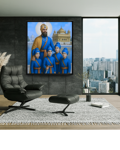 #3 Guru Gobind Singh Ji & Chaar Sahibzaade Wall Art Poster