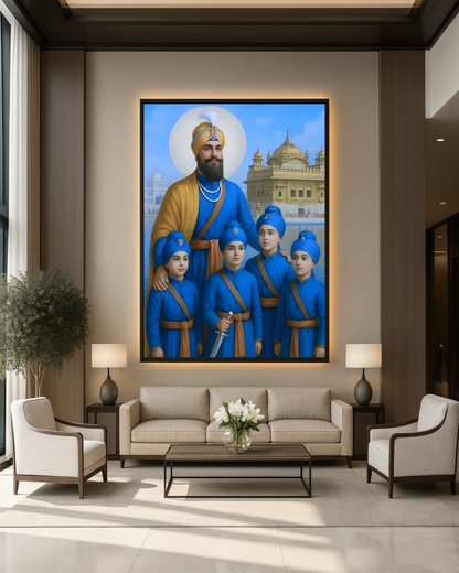 #3 Guru Gobind Singh Ji & Chaar Sahibzaade Wall Art Poster