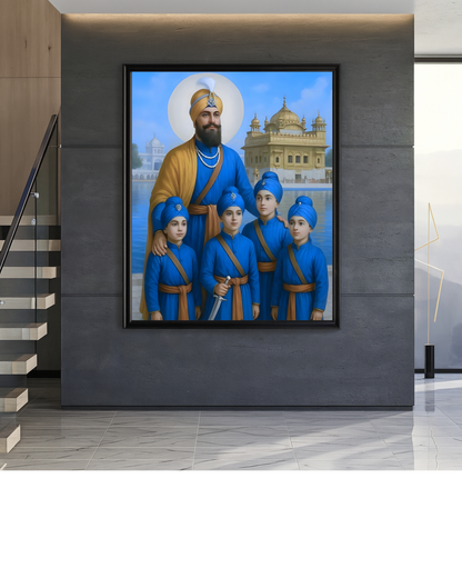 #3 Guru Gobind Singh Ji & Chaar Sahibzaade Wall Art Poster