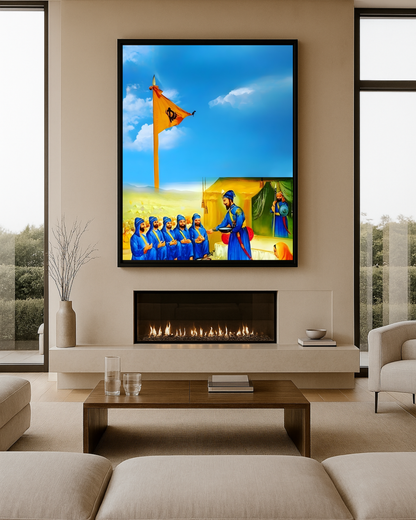 #19 Guru Gobind Singh Ji & Panj Pyaare Wall Art Poster