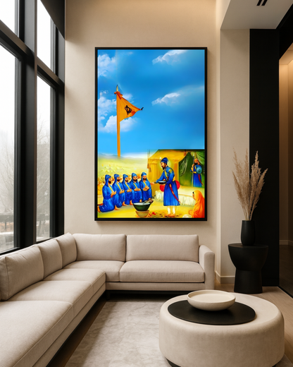 #19 Guru Gobind Singh Ji & Panj Pyaare Wall Art Poster