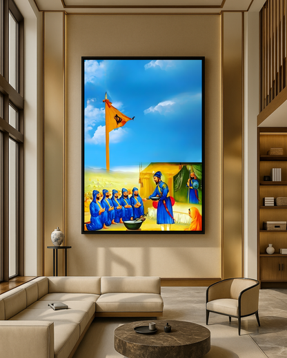 #19 Guru Gobind Singh Ji & Panj Pyaare Wall Art Poster