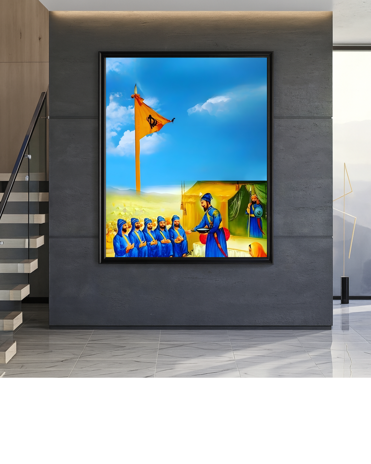 #19 Guru Gobind Singh Ji & Panj Pyaare Wall Art Poster