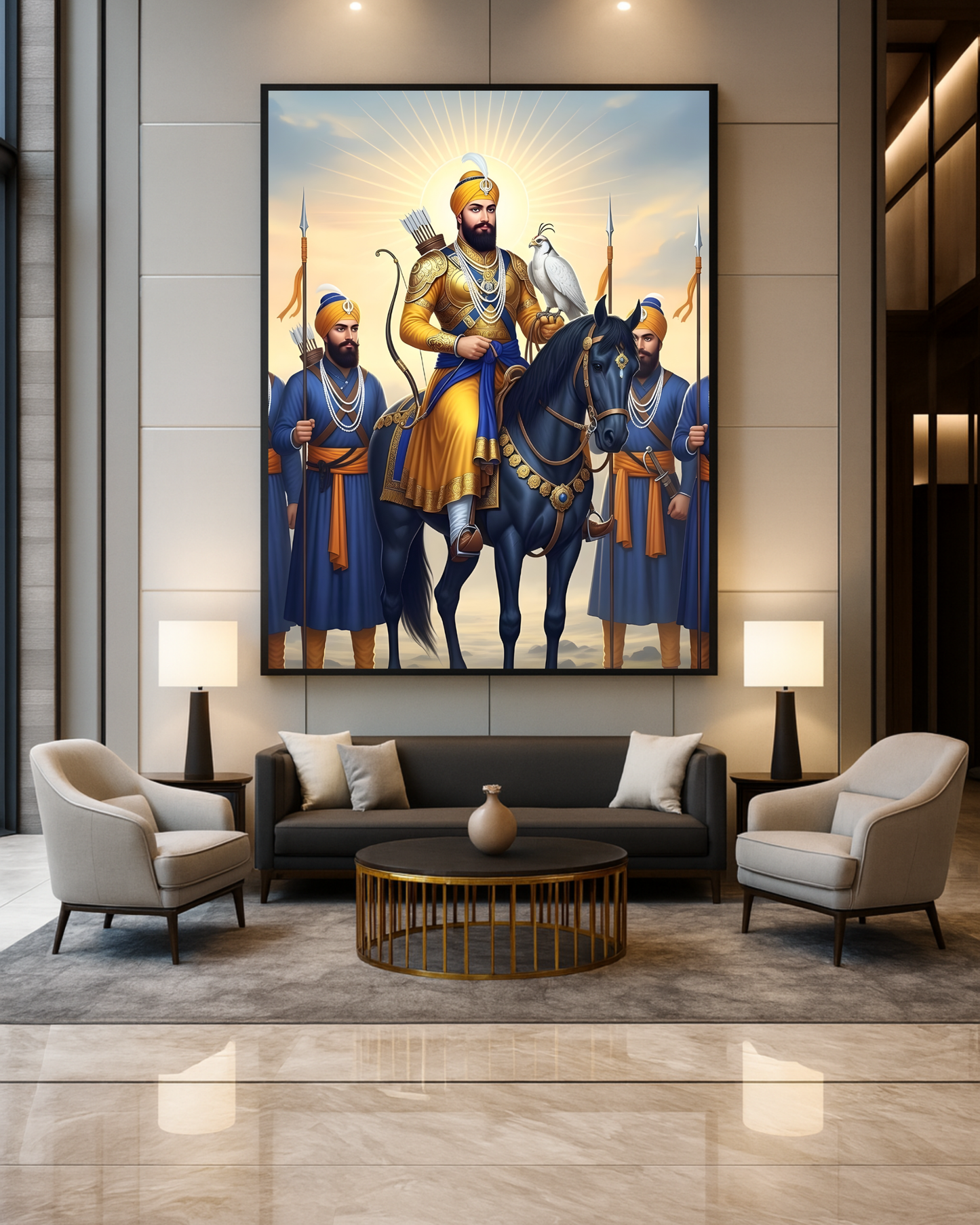 #22 Guru Gobind Singh Ji & Chaar Sahibzaade Wall Art Poster