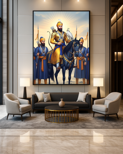 #22 Guru Gobind Singh Ji & Chaar Sahibzaade Wall Art Poster