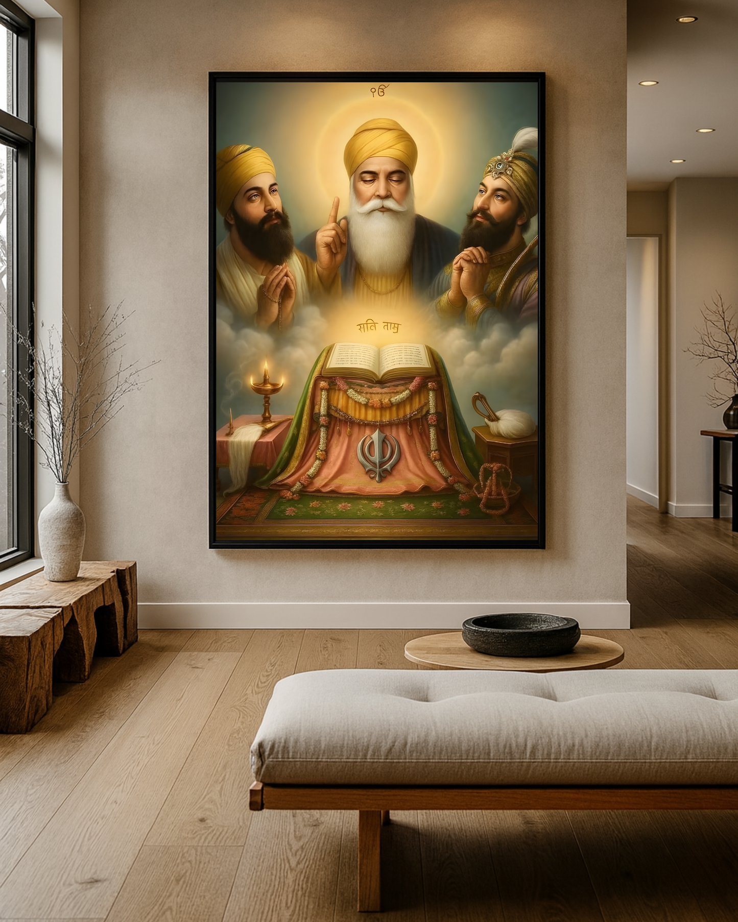 #12 Guru Nanak Dev Ji & Guru Granth Sahib Ji Wall Art Poster