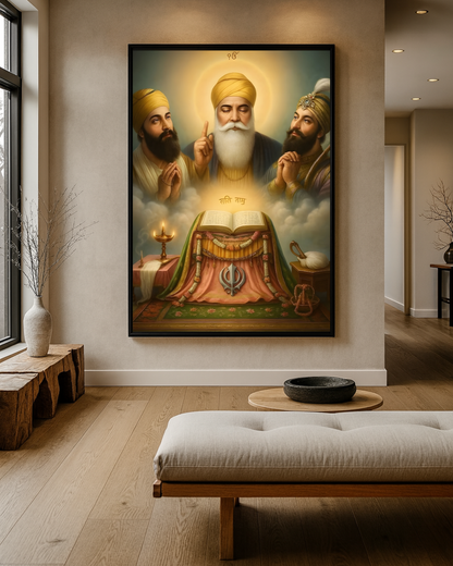 #12 Guru Nanak Dev Ji & Guru Granth Sahib Ji Wall Art Poster