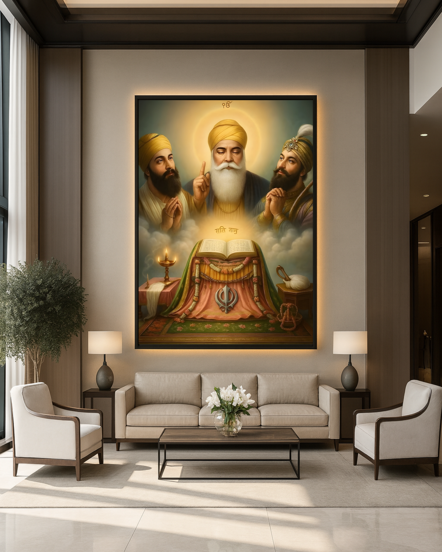 #12 Guru Nanak Dev Ji & Guru Granth Sahib Ji Wall Art Poster