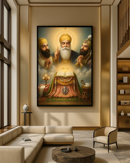 #12 Guru Nanak Dev Ji & Guru Granth Sahib Ji Wall Art Poster