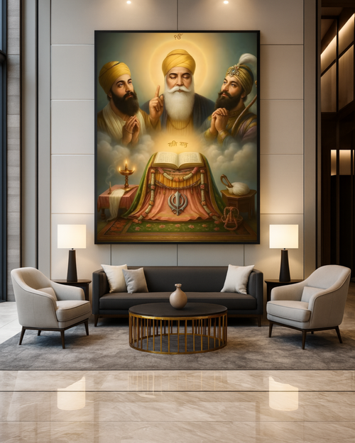 #12 Guru Nanak Dev Ji & Guru Granth Sahib Ji Wall Art Poster