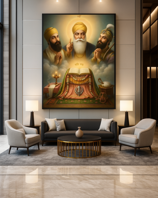 #12 Guru Nanak Dev Ji & Guru Granth Sahib Ji Wall Art Poster