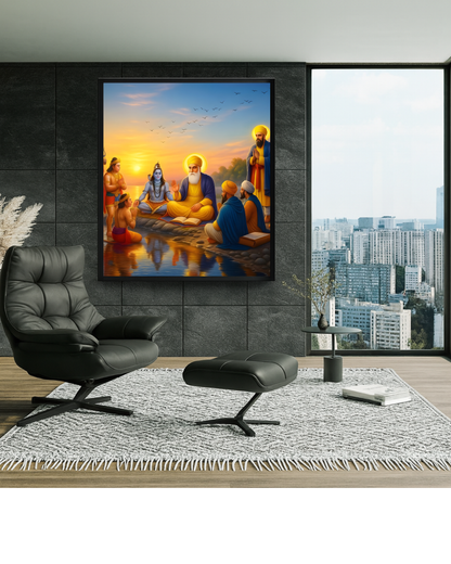 #42 Guru Nanak Dev Ji, Lord Shiva & Lord Rama Wall Art Poster