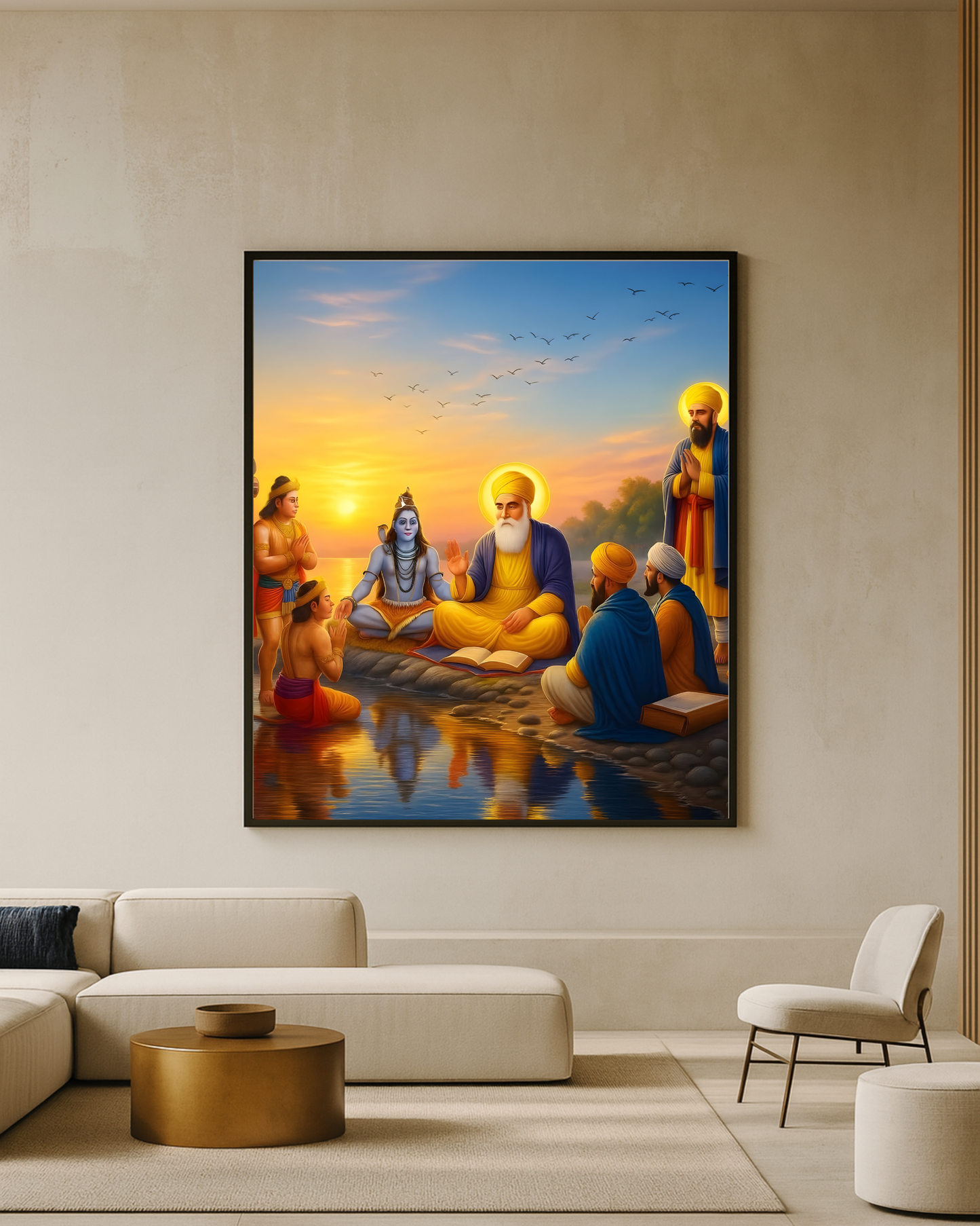 #42 Guru Nanak Dev Ji, Lord Shiva & Lord Rama Wall Art Poster
