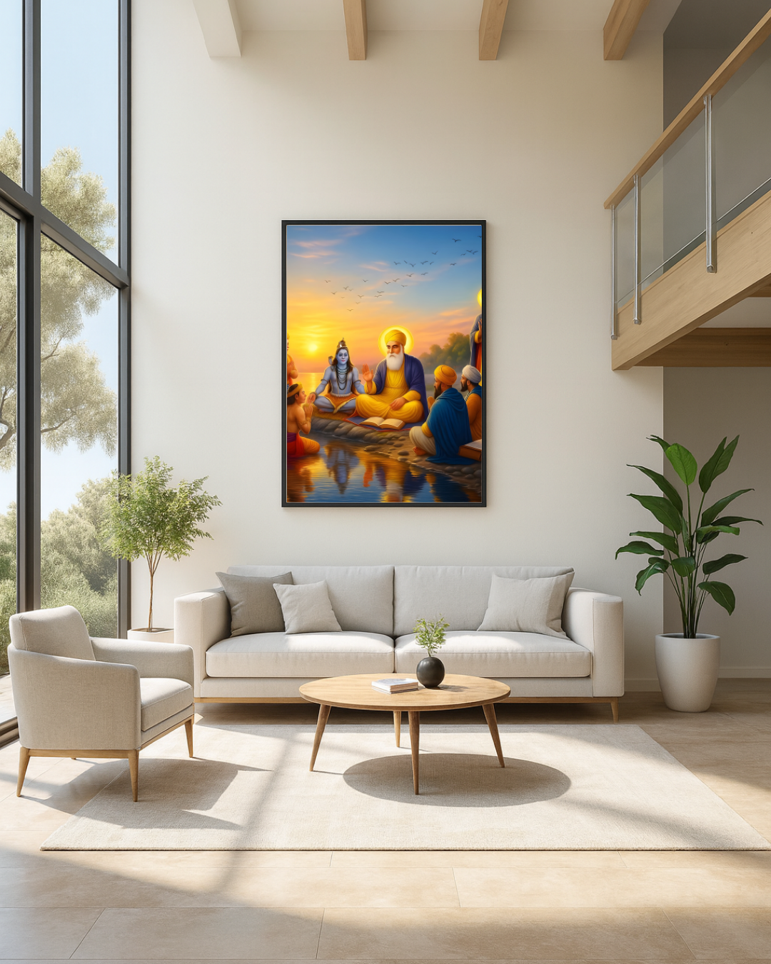 #42 Guru Nanak Dev Ji, Lord Shiva & Lord Rama Wall Art Poster