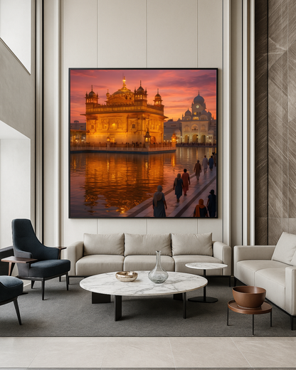 #41 Golden Temple Sunset Wall Art Poster