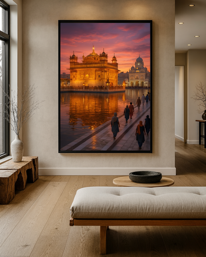 #41 Golden Temple Sunset Wall Art Poster