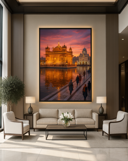 #41 Golden Temple Sunset Wall Art Poster