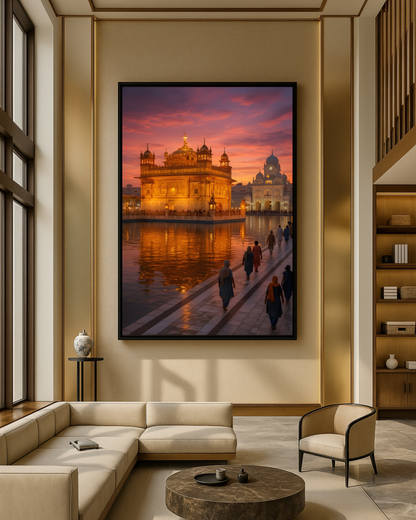 #41 Golden Temple Sunset Wall Art Poster