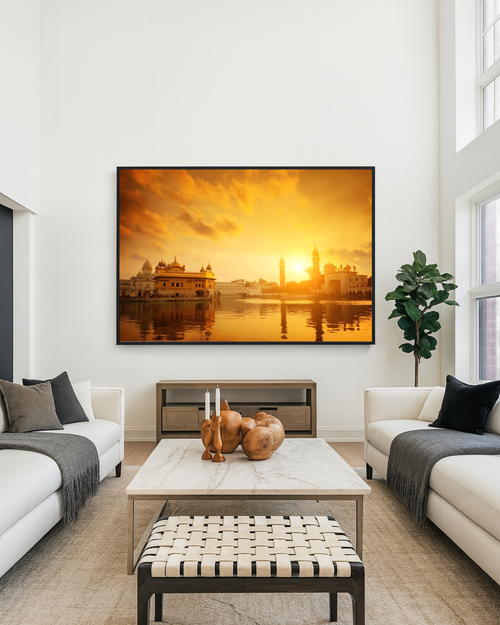 #33 Golden Temple Sunset Wall Art Poster